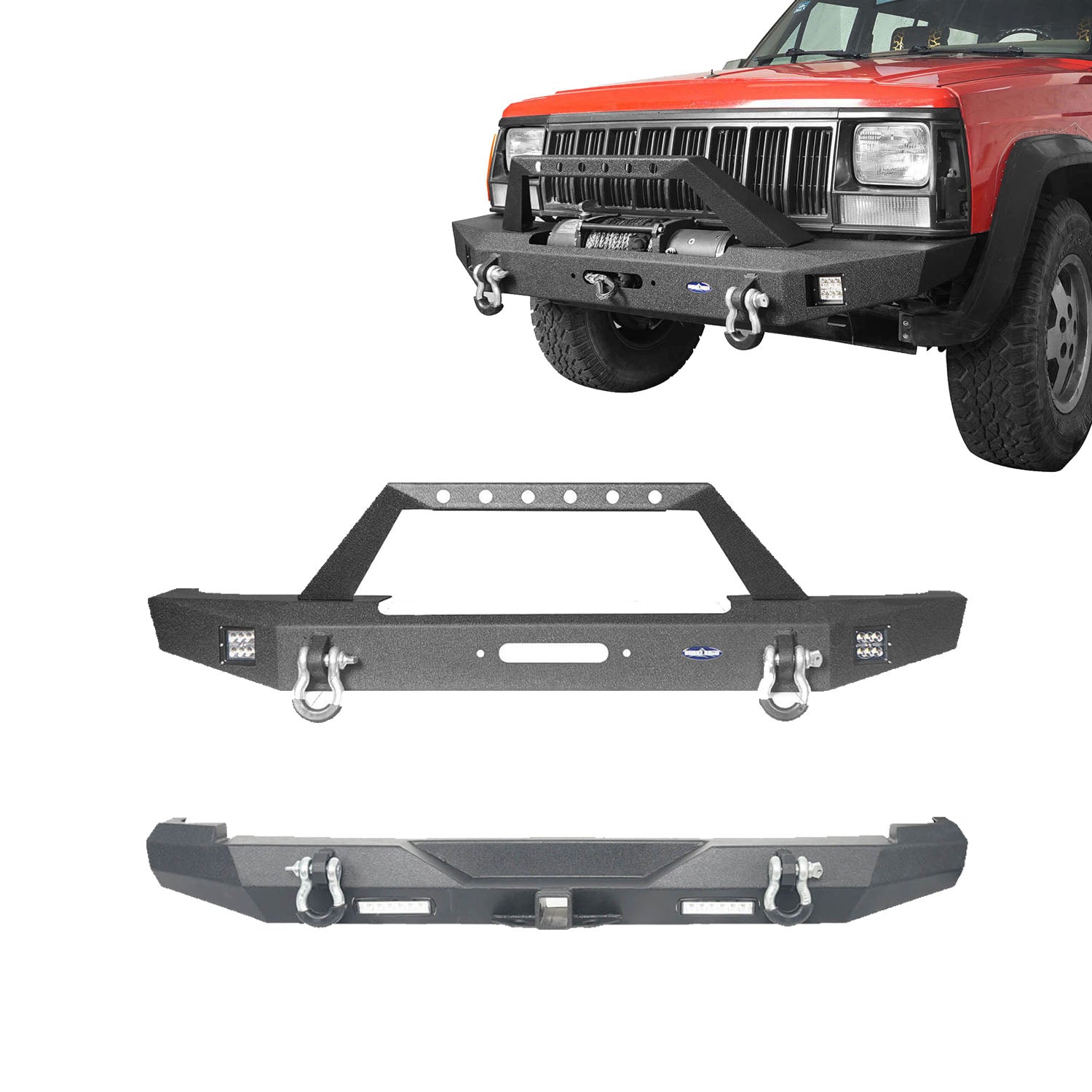 Full Width Front Bumper / Rear Bumper for 1984-2001 Jeep Cherokee XJ -  Ultralisk 4x4