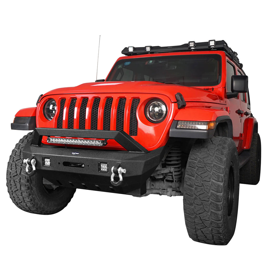 Jeep JL Front Bumper with low-profile grille guard for 2018-2023 Jeep  Wrangler JL & Jeep Gladiator JT - Ultralisk 4x4