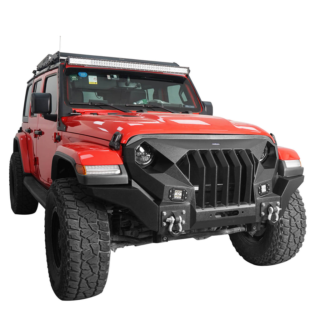 Jeep JT Front Bumper Full Width Front Bumper for 2018-2023 Jeep Wrangler JL  & Jeep Gladiator JT - Ultralisk 4x4