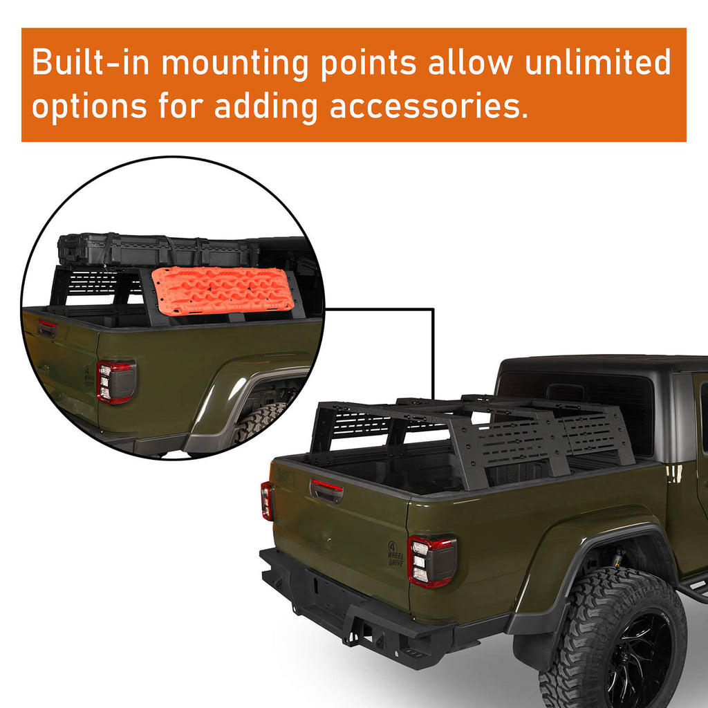 Jeep JT Bed Cargo Rack Luggage Storage Carrier for 2020-2022 Jeep Gladiator  JT - Ultralisk 4x4
