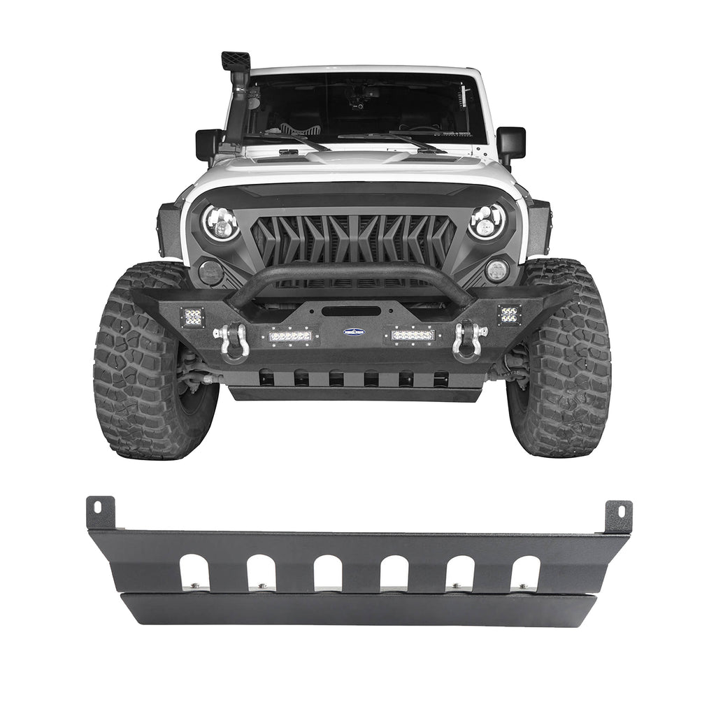 Jeep JK Front Skid Plate Textured Black Steel for 2007-2018 Jeep Wrangler JK  - Ultralisk 4x4