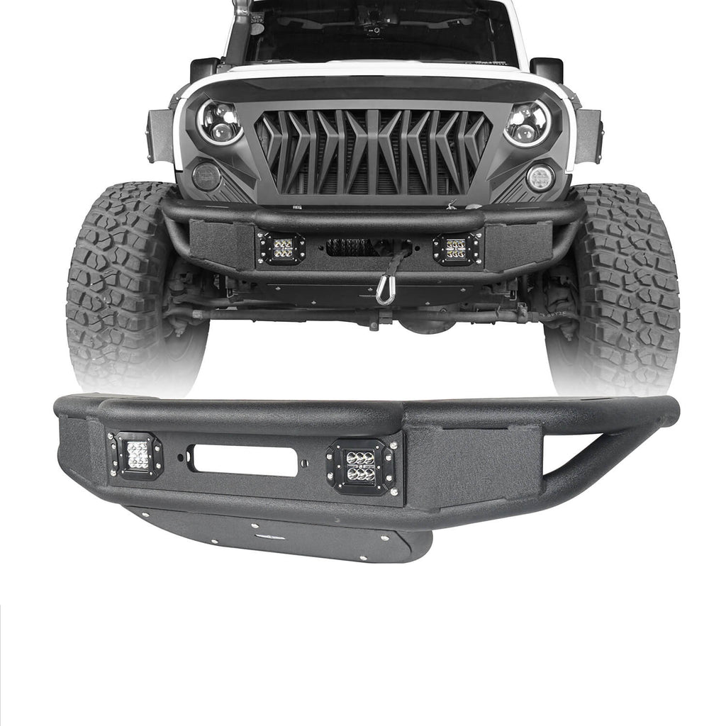 Jeep JK Stubby Front Bumper w/Winch Plate for 2007-2018 Jeep Wrangler JK -  Ultralisk 4x4