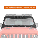 Jeep JL Full-width Front Bumper w/Mad Max Grill & Windshield Frame Cover for Jeep Wrangler JL ultralisk4x4 u30213024 12