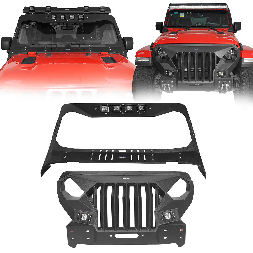 Mad Max Front Bumper & Windshield Frame Cover for Jeep Wrangler JL & Jeep  Gladiator JT - Ultralisk 4x4