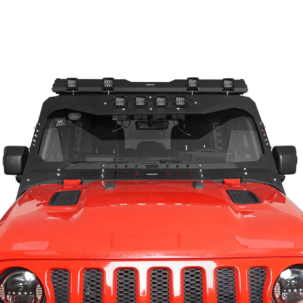 Windshield Frame Cover Visor Cowl w/LED Lights for Jeep Wrangler JL & Jeep  Gladiator JT - Ultralisk 4x4