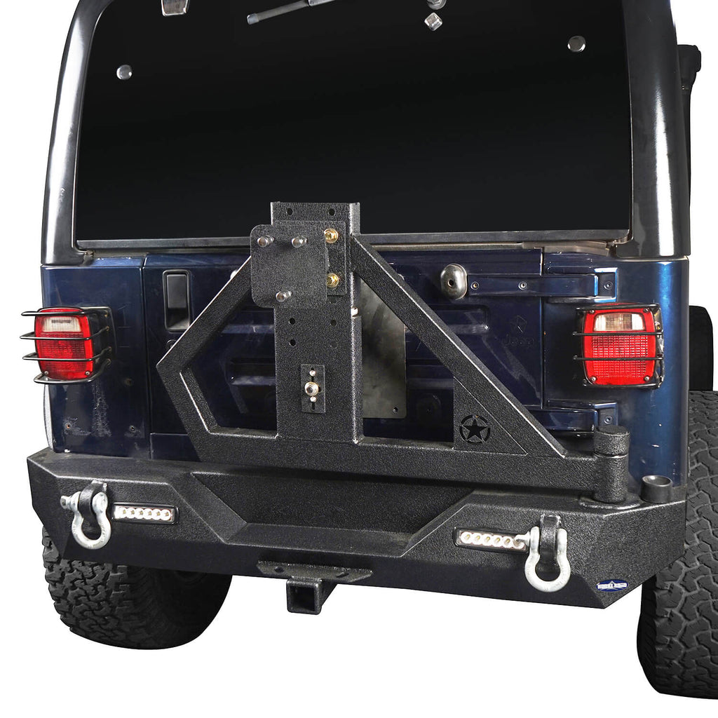 Jeep TJ Rear Bumper With Tire Carrier & Receiver Hitch for 1997-2006 Jeep  Wrangler TJ – Ultralisk 4x4