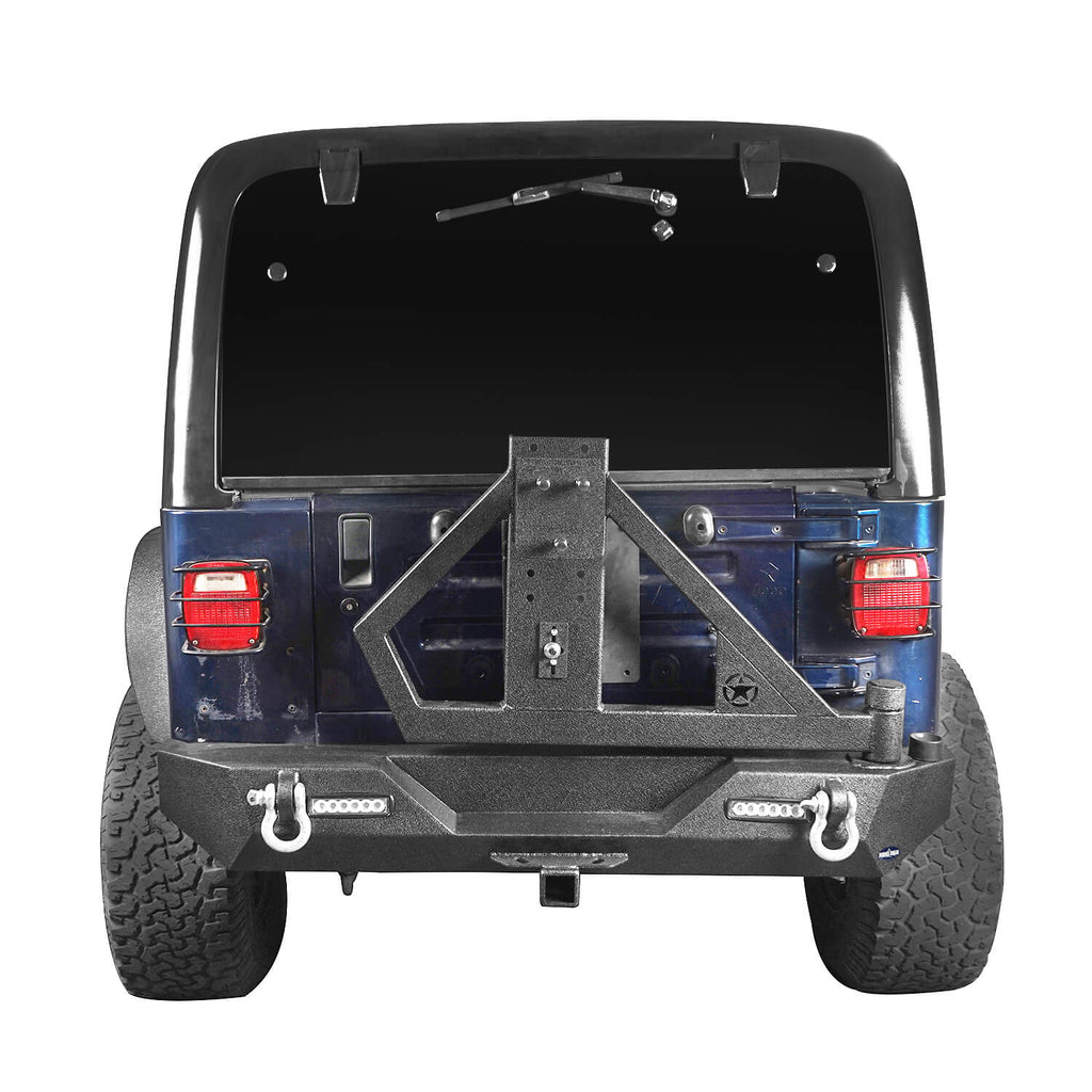 Jeep TJ Rear Bumper With Tire Carrier & Receiver Hitch for 1997-2006 Jeep  Wrangler TJ – Ultralisk 4x4