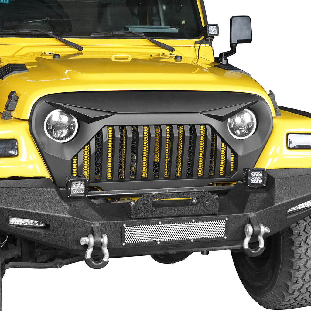 Jeep Grille Cover Jeep TJ Vader Grill for 1997-2006 Jeep Wrangler TJ -  Ultralisk 4x4