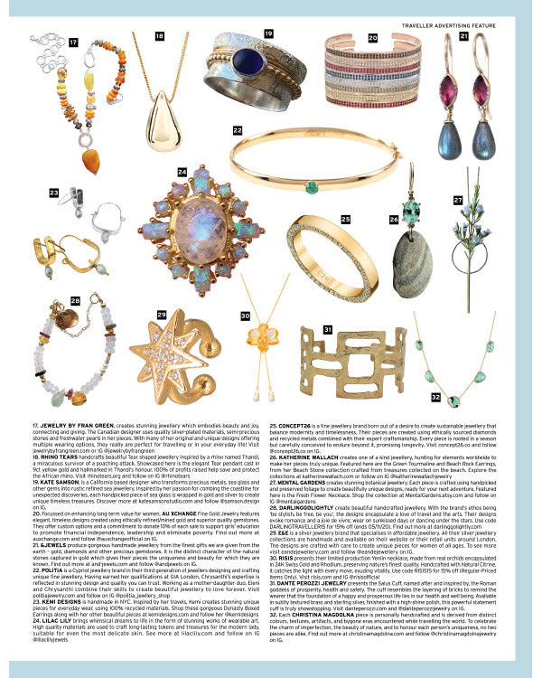 Politia Jewelry in Conde Nast Traveller October 2020