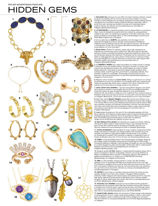 Tatler Magazine Hidden Gems – Politia Jewelry