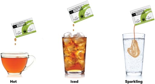 Instant green tea packets