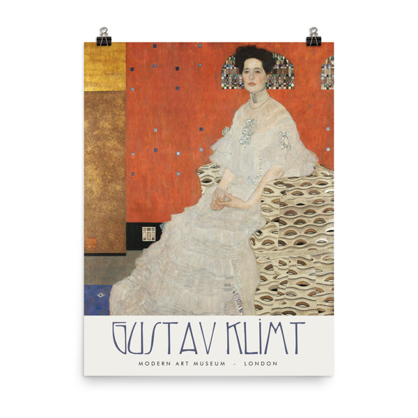 Gustav Klimt, Exhibition Poster, "Fritza Riedler", Vintage Art Print Wall Decor, Fine Wall Art Gift
