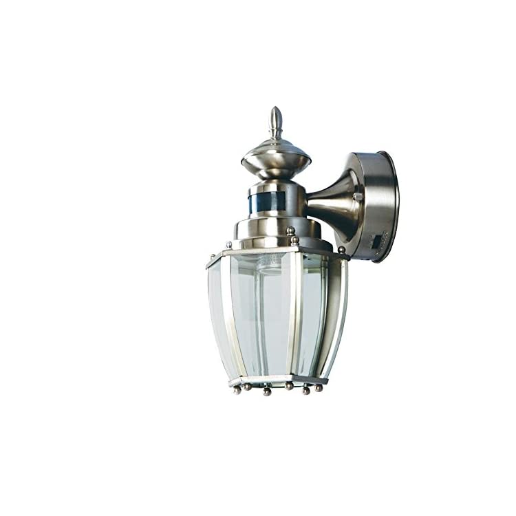 brushed nickel motion sensor outdoor light