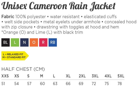 Unisex Cameroon Rain Jacket|USBANDMORE