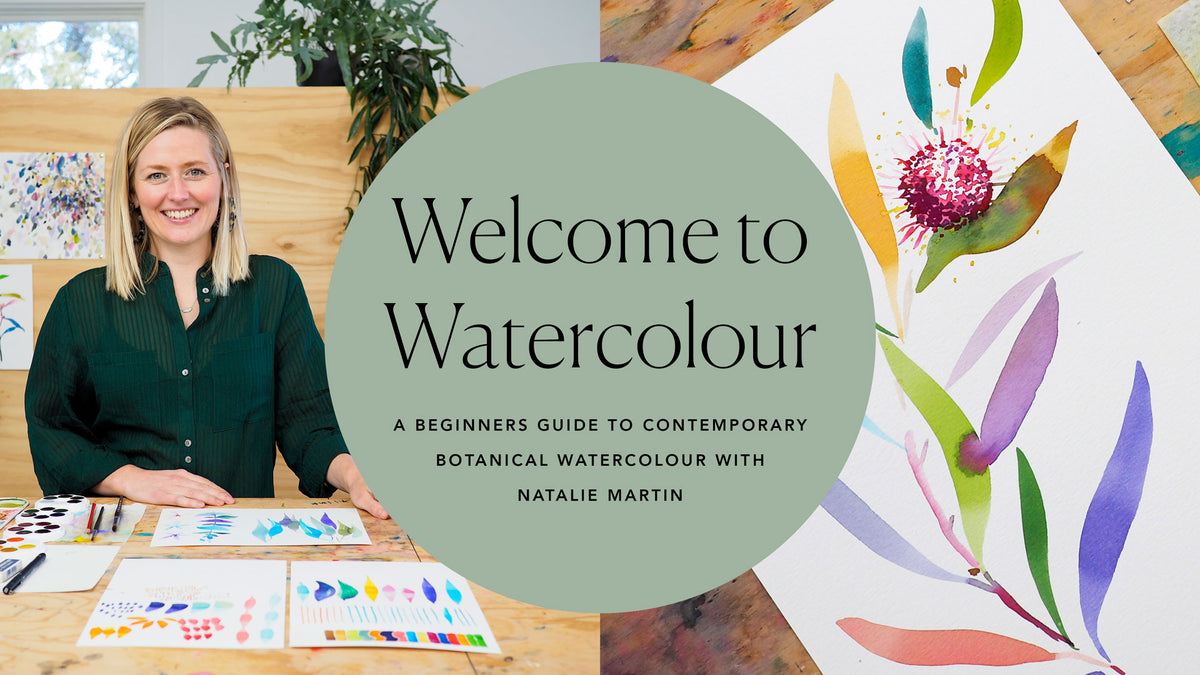 Welcome to watercolour online course. Beginners guide to contemporary botanical watercolour with Natalie Martin