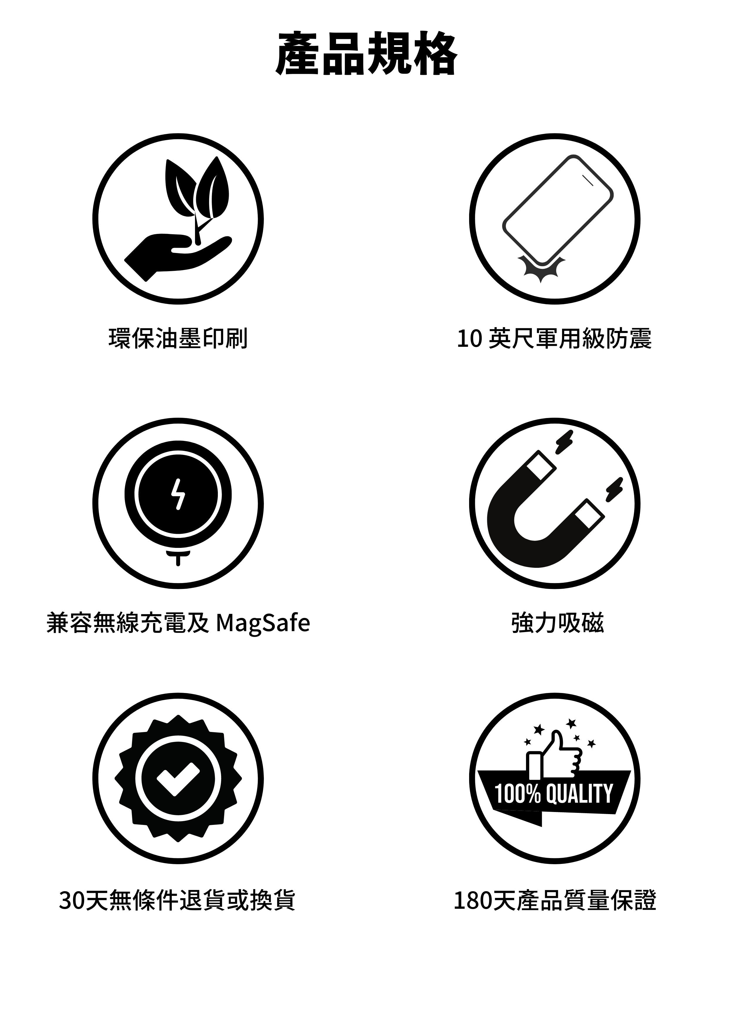 Hanogram Magsafe 兼容超強防摔保護殼產品規格