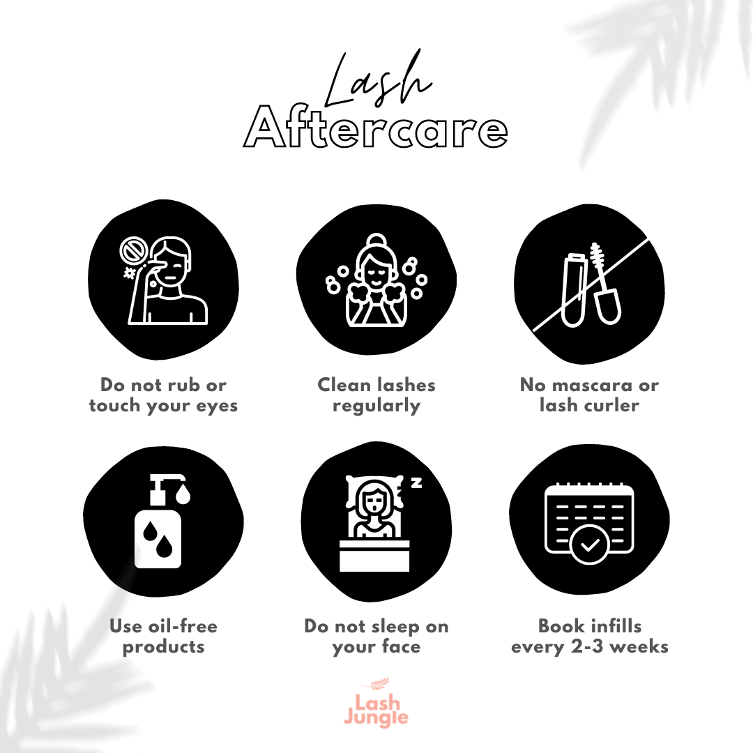 lash aftercare tips, lash aftercare instructions, lash aftercare guide