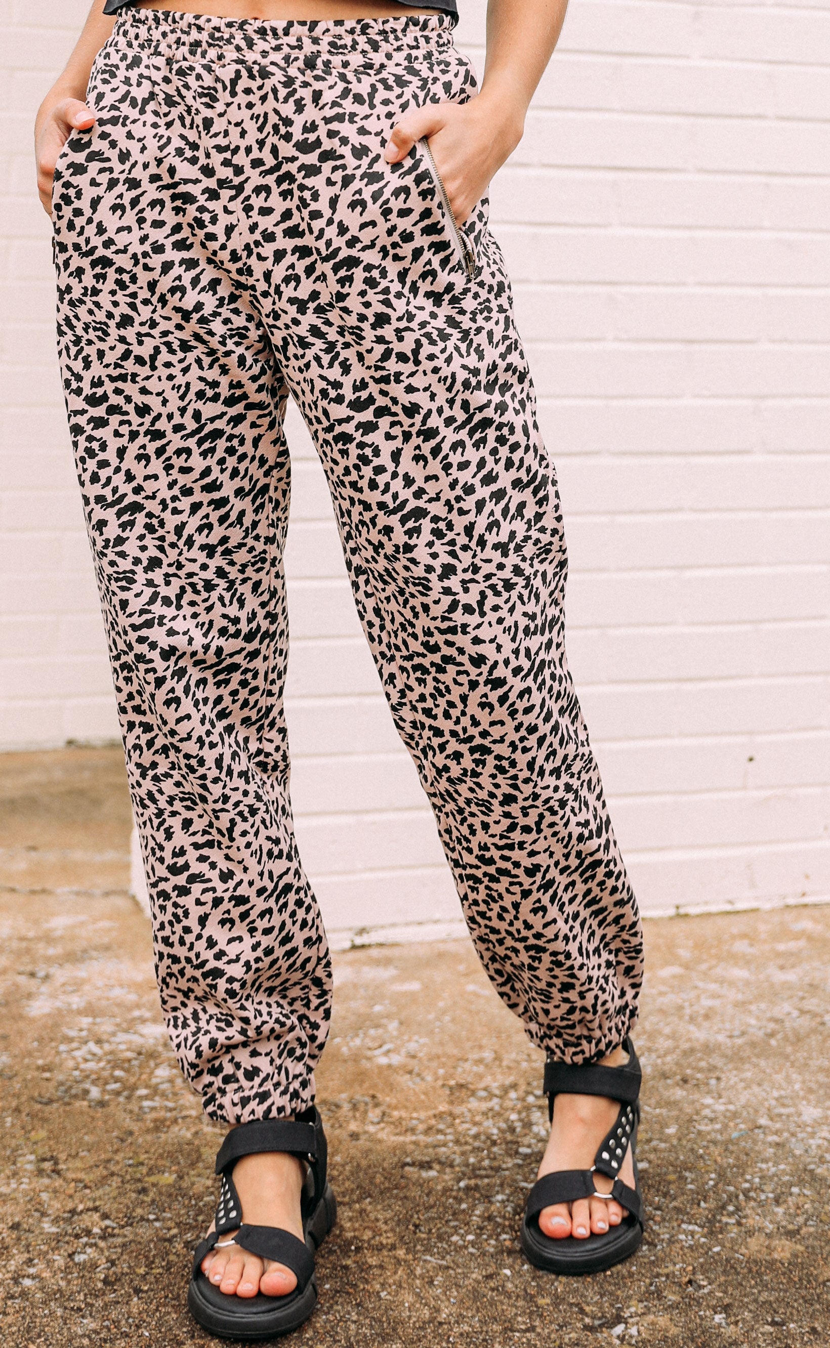 leopard jogger pants