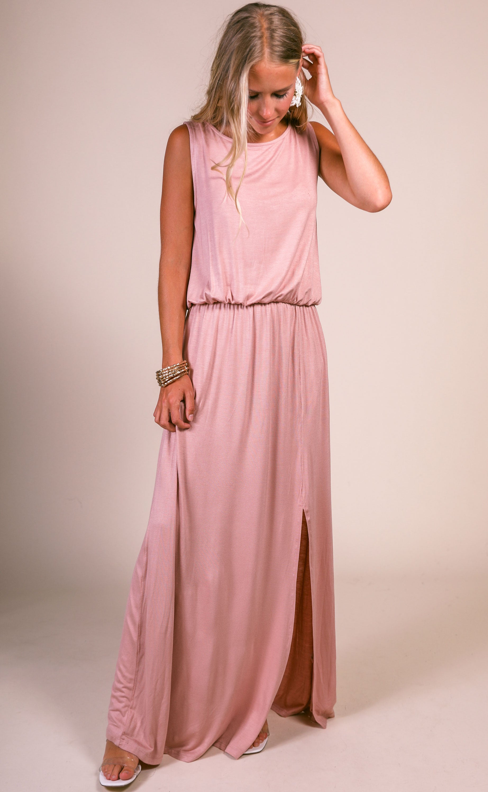 blush maxi dress casual