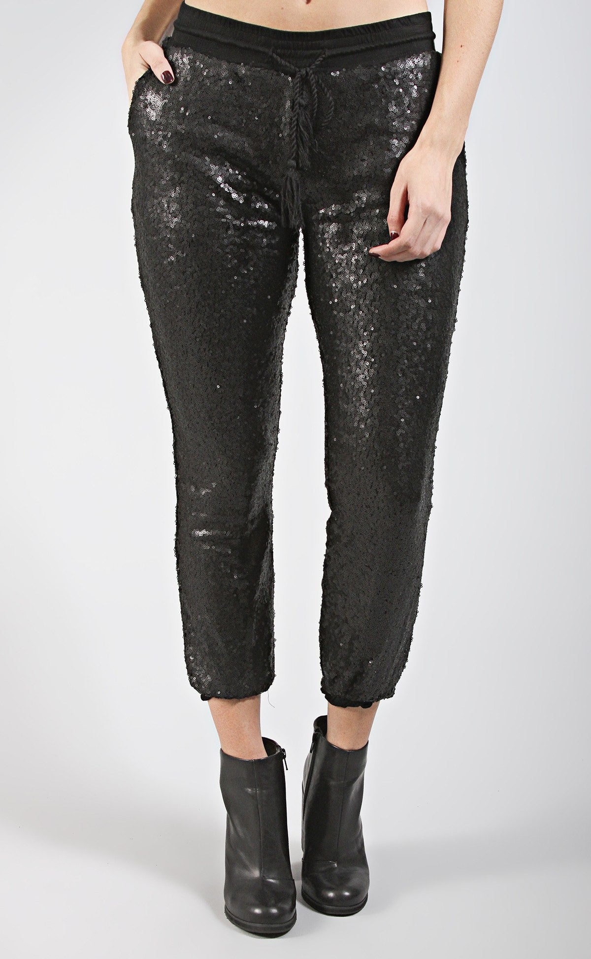 all tied up sequin pants - black – ShopRiffraff.com