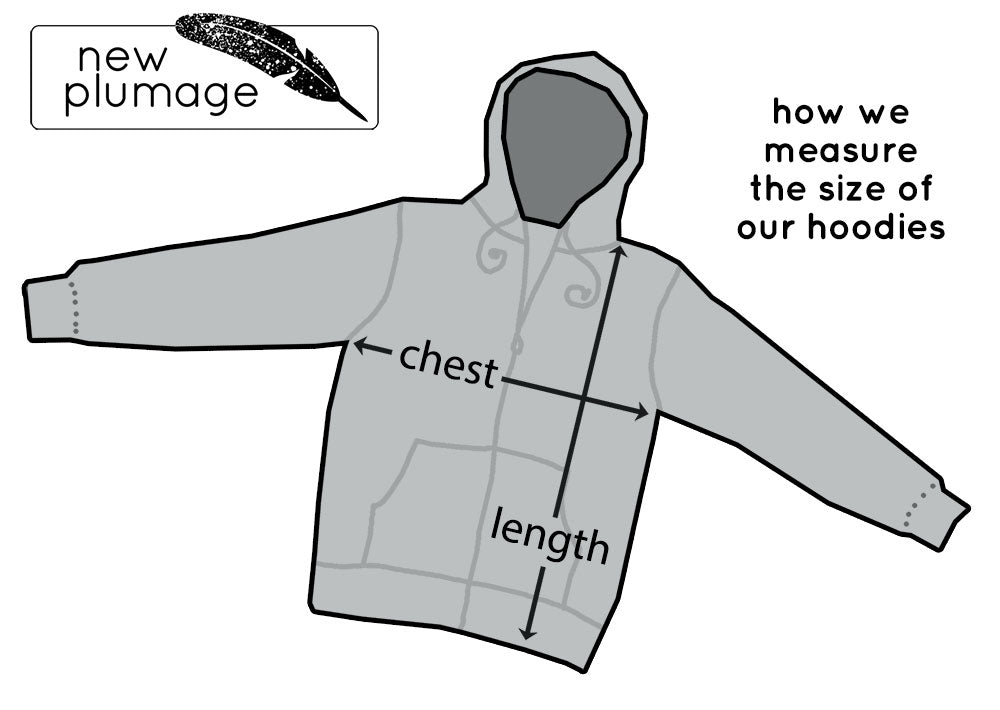 How we measure the size of our hoodies