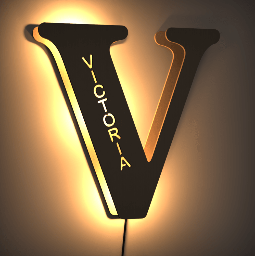 v letter light