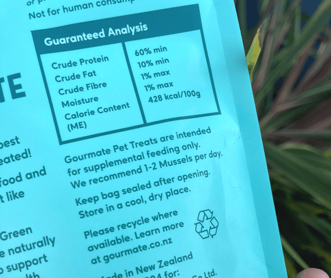 A close up of a Gourmate packet saying "Please recycle where available"