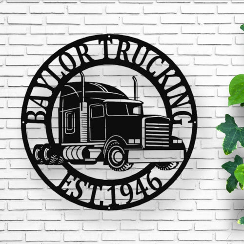 Personalized Semi Truck Sign 18 Wheeler Trucking Custom Metal Sign