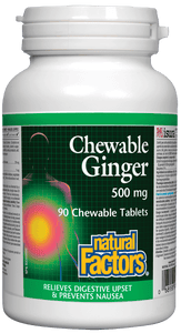 Natural Factors Ginger 500mg 90 Chewable Tablets