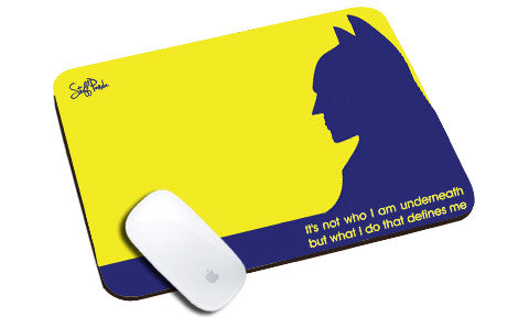 Cool Design Funky Batman Yellow Blue Natural Rubber Mouse Pad