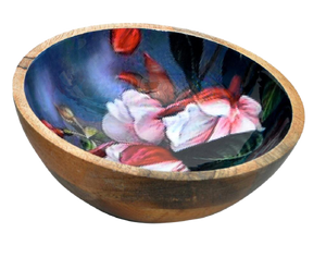 Deep Night Floral Wooden Meenakari Handcrafted Bowls