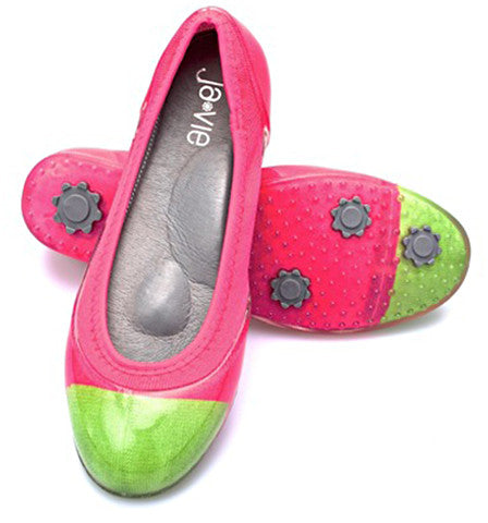 pink and green flats