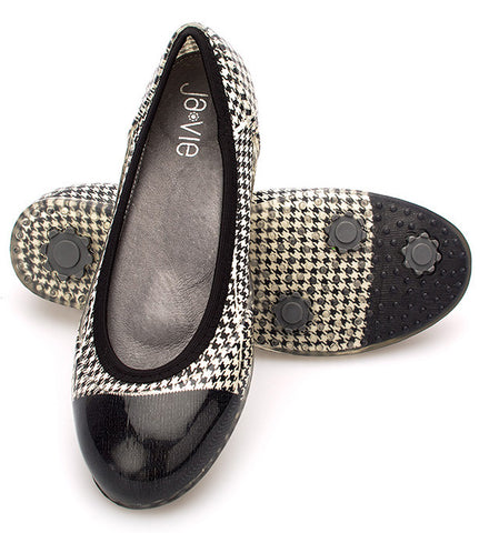 Ivory/Black Houndstooth Flats