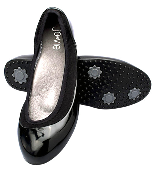 black jelly flats