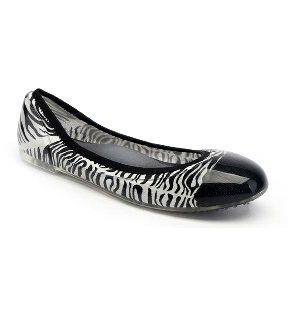 black and white animal print flats