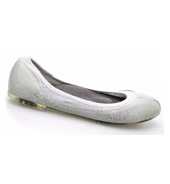 silver flat shoes