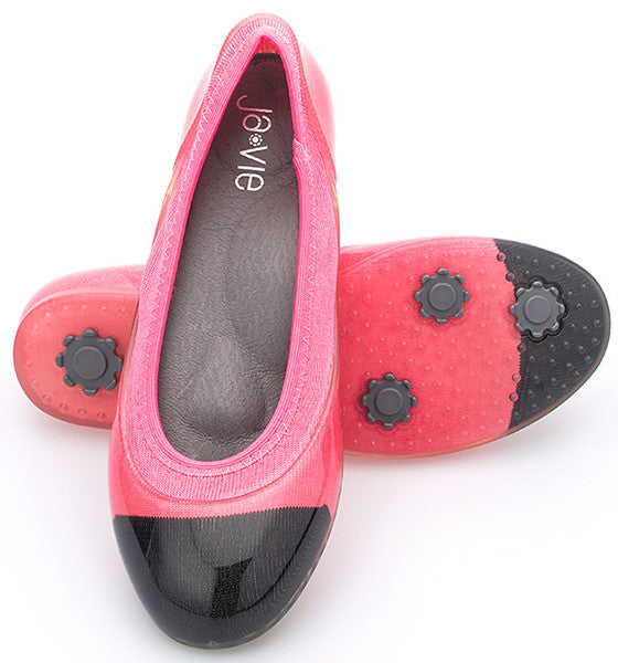 pink and black flats