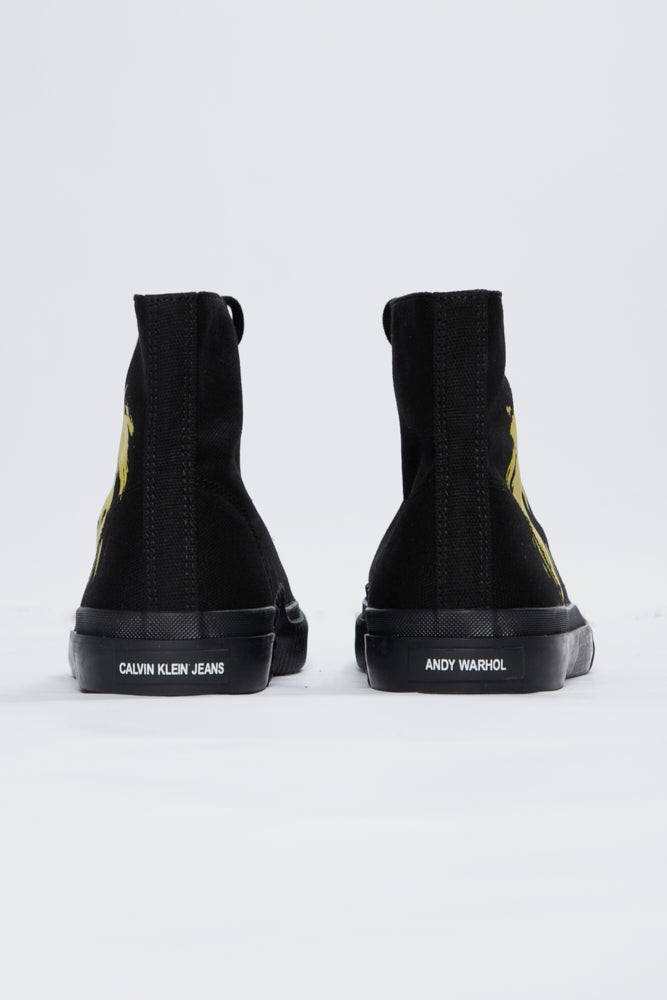 Calvin Klein Iconic High Top Trainers - Black / Yellow