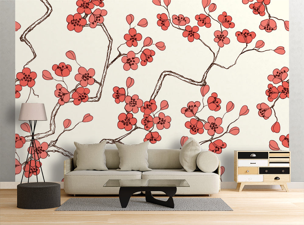 cherry tree wall painting
