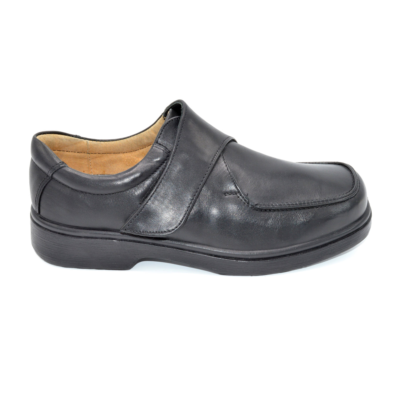 mens wide fitting velcro fastening shoes