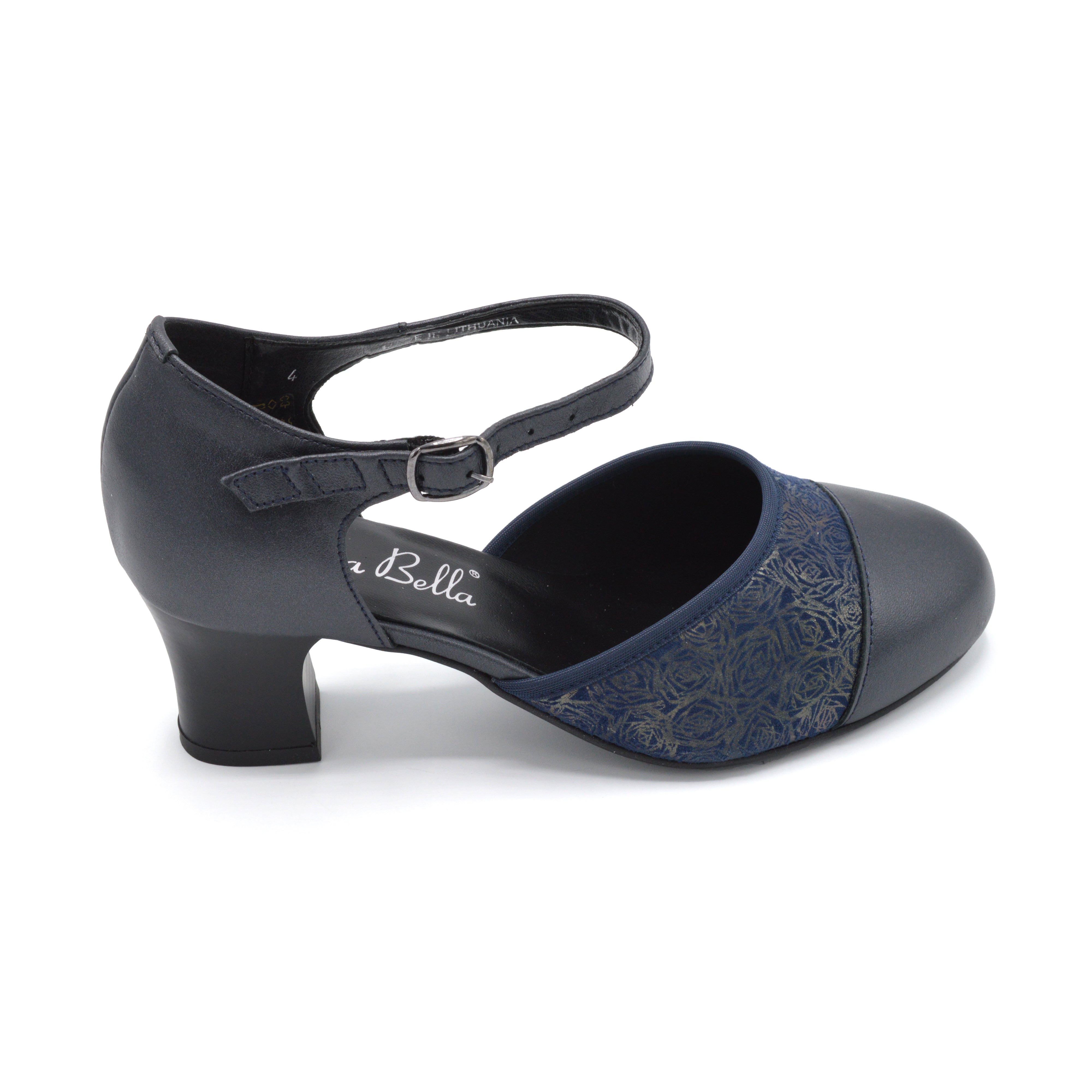 DB Delilah - Ladies Wide Fit Court Shoe - 2V (2E-4E) - Navy — Wide Shoes
