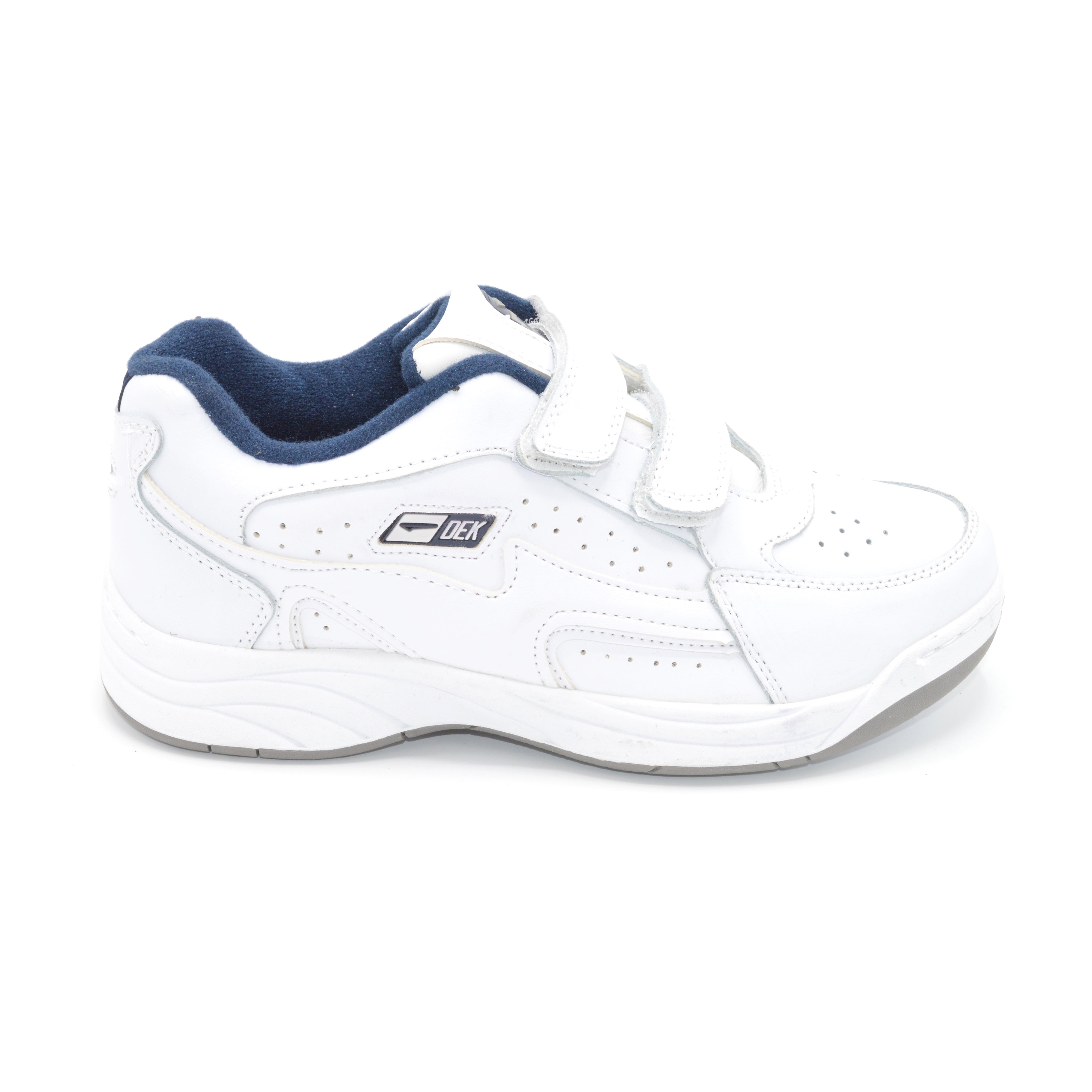 Wider Fit Mens Velcro Close Trainer - E Fitting - White — Wide Shoes