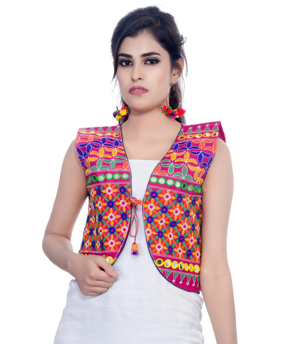 Cotton Kutchi Embroidered Short Jacket/Koti/Shrug (Bullet) - SJK-BLT06 ...
