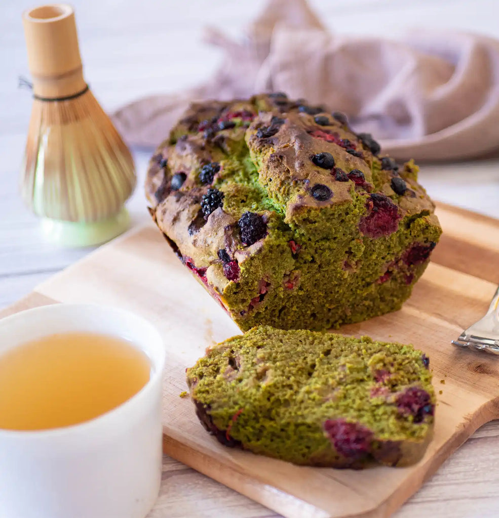 recette facile de cake au matcha, farines sans gluten