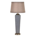 Slim Antique Brass Table Lamp With Metal Shade