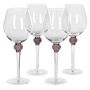
            
                Load image into Gallery viewer, Set of 4 Rose Gold Diamante Red Wine Glasses
            
        