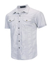 Men's Cotton Casual Pocket Short Sleeve Shirt
