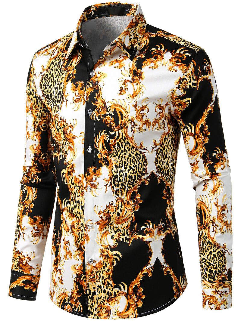 Men's Floral Casual Long Sleeve Shirt – Alsofitit