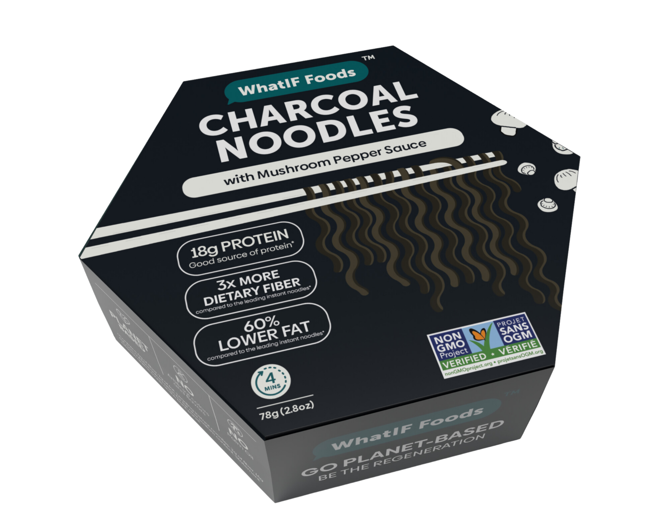 Charcoal Single Serve Noodles - WhatIF Foods product image