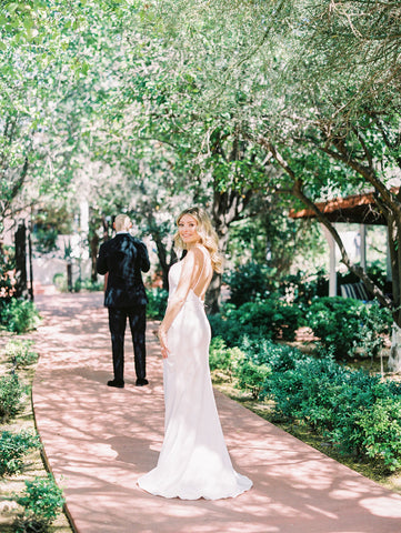 First look between bride and groom